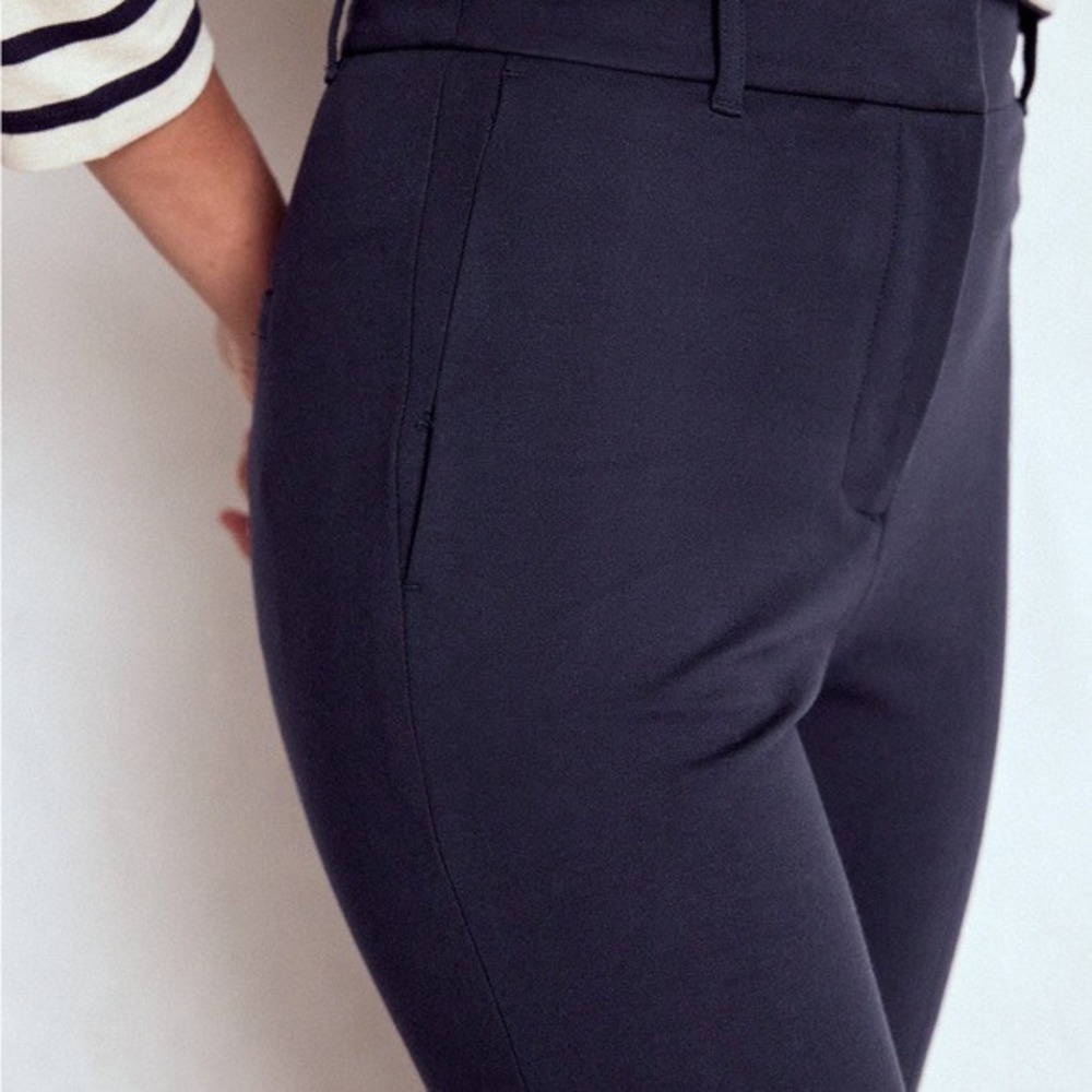 Boden Richmond 7/8 Trousers Womens 14R Navy Blue Excellent Slim Leg Stretch - Picture 6 of 8